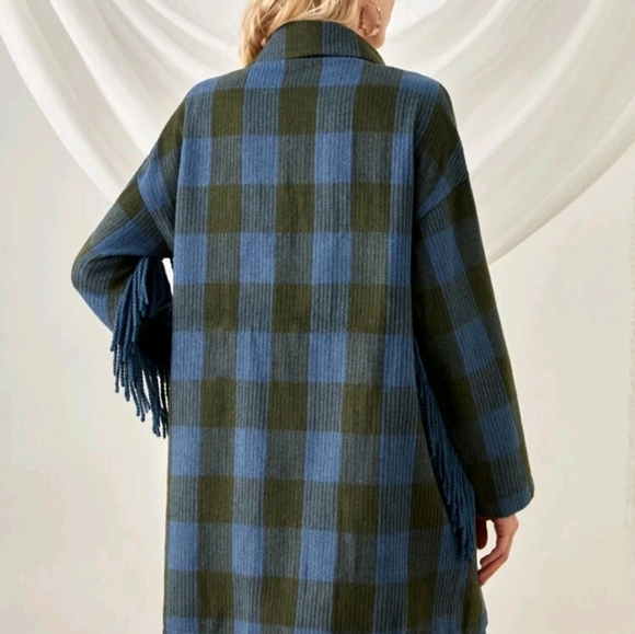 NWT Emery Rose Fringe Flannel Western Jacket - Picture 3 of 6